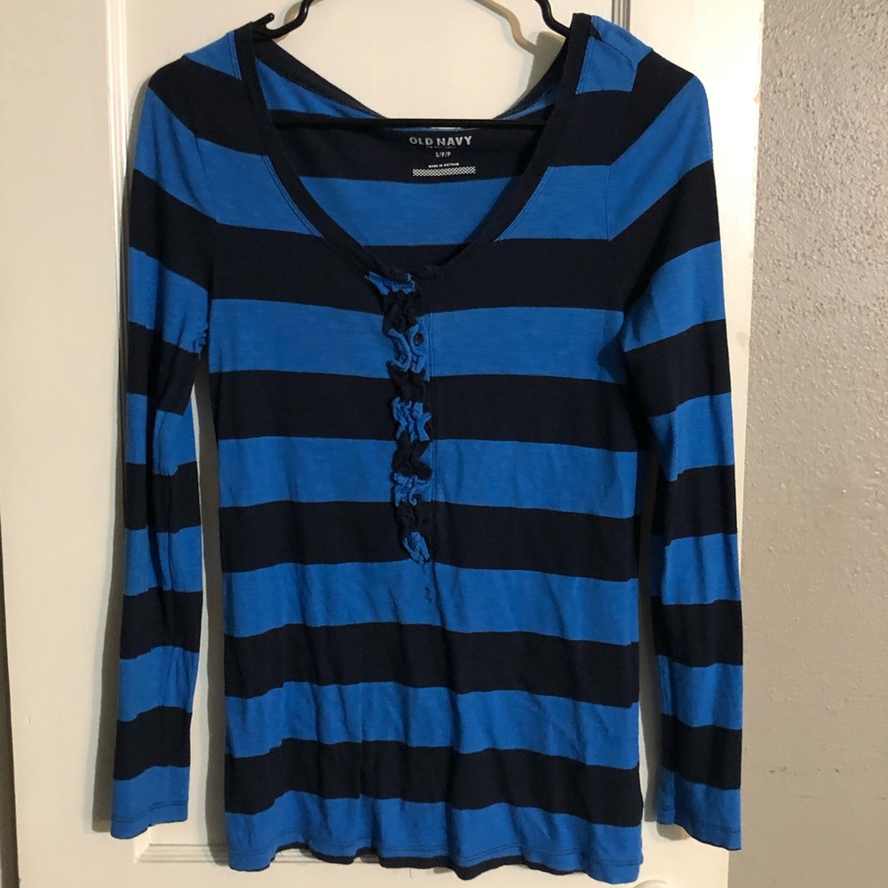 Blue and Black stripe old navy long sleeve shirt